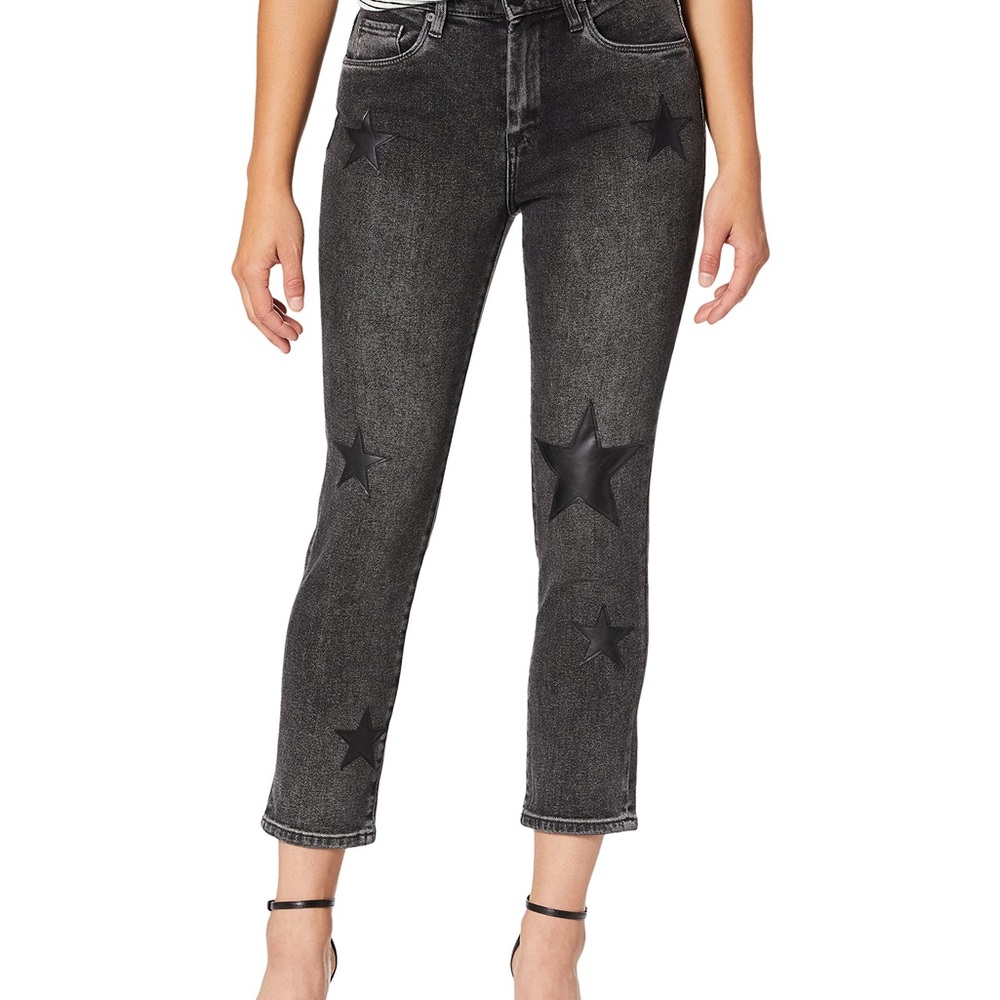 Blank NYC Black Jeans with Black Leather Stars